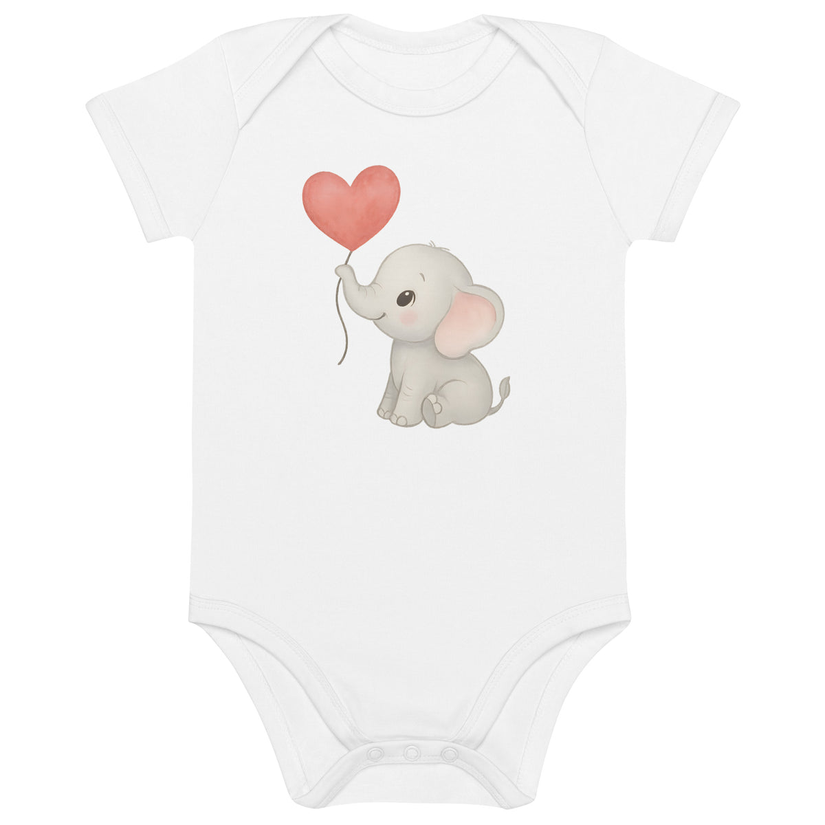 Adorable Elephant Organic Baby Bodysuit