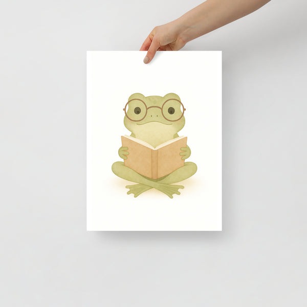 Funny Frog with Glasses Kids Room Print