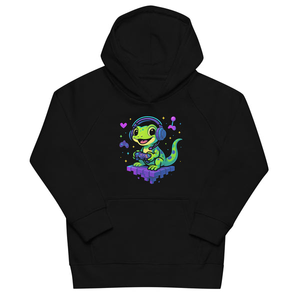 Neon Gaming Gecko Adventure Kids Eco Hoodie