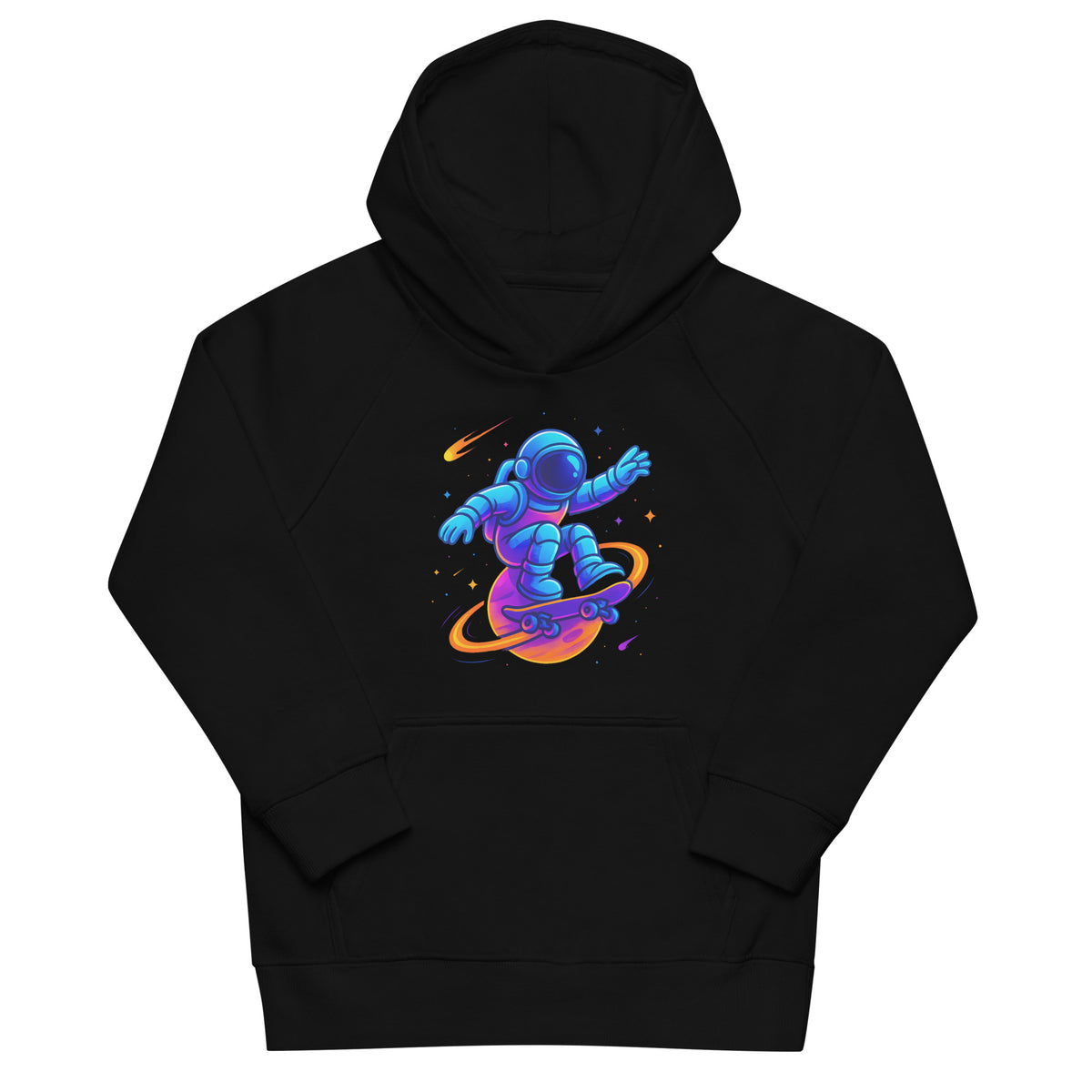 Skater Space Astronaut Kids Eco Hoodie