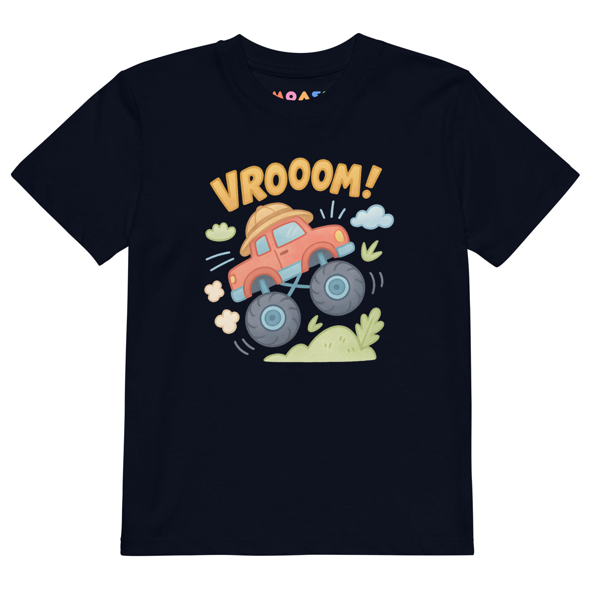 VROOOM! Organic Cotton Kids T-Shirt – Monster Truck Adventure